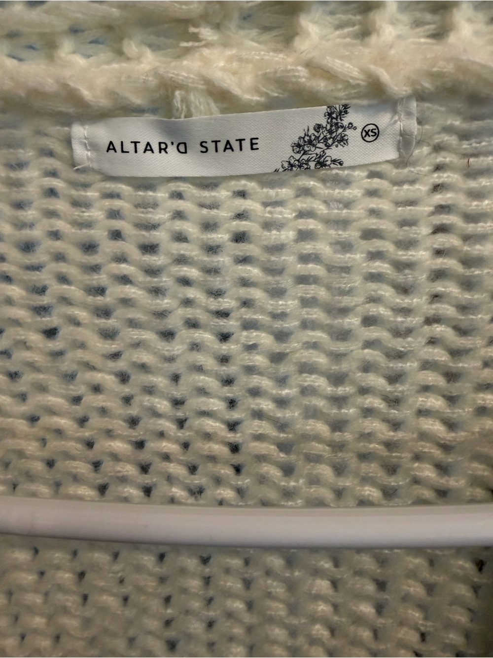 Altar'd State Cream Knit Cardigan with Pink Cherry Embroidery Size XS - Picture 2 of 2
